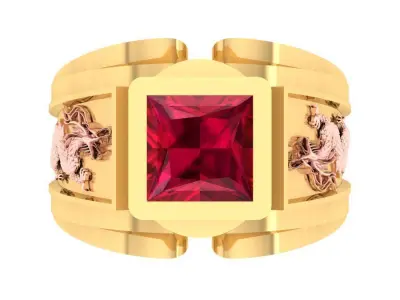 Dragon Ring - Mens Ring - N2364  3D print model