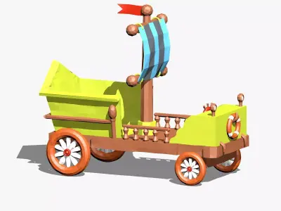 Cartoon Car Low Poly Low-poly 3D model