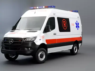 Mercedes Sprinter 4x4 White Ambulance 3D model