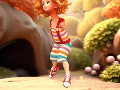 Playful Striped Overalls model pack Low-poly 3D model