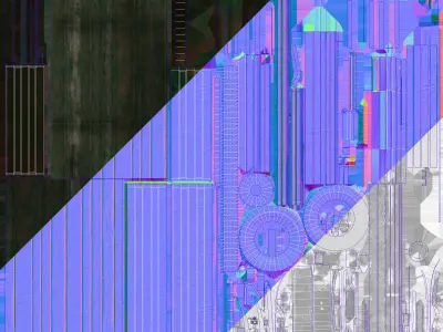 Trailer wooden wagon with wheels Low-poly 3D model