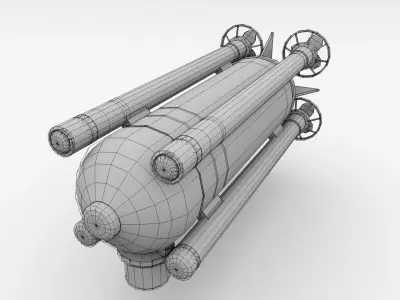 Seafox toy car with wheels 3D model