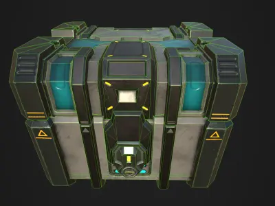 Sci fi Crate - Game mesh Free low-poly 3D model