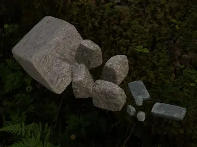 Low-Poly PBR Stones- A Free Game-Ready Free low-poly 3D model