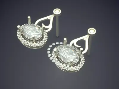 Luxury Earrings With Diamonds 2128 3D print model