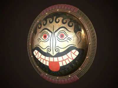 Hoplite Shield Face Low-poly 3D model