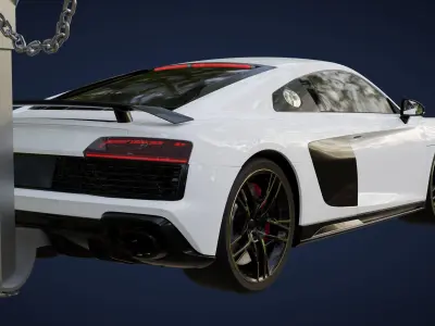 Audi r8 with horse trailer unreal project with AVS-no logo 3D model