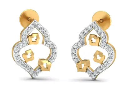 Women Earring 3dm STL FBX OBJ Render Details 3D print model purchase