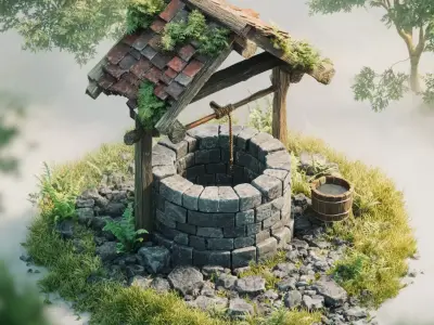 Stylized Wells Set 2 3D model