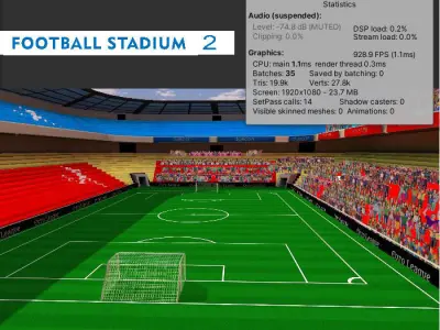AR VR Game Low Poly Football Stadium Low-poly 3D model Low-poly 3D model