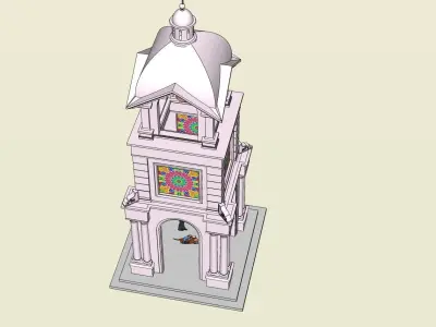 classical clock tower design 3D model
