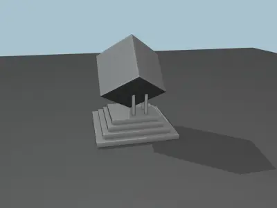 Simple and Modern Abstract Art Statue Low-poly 3D model