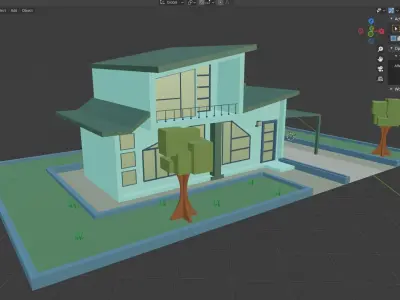 Lopwpoly House 15 Low-poly 3D model