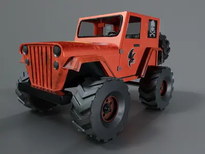  Cartoon Jeep 3D model