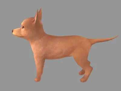 Cartoon pet puppy - PharaohHound - baby dog Low-poly 3D model