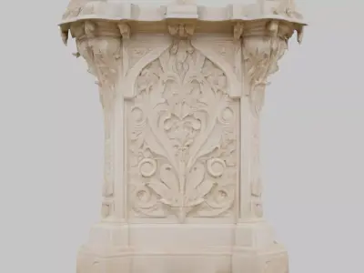 Large Ornate Wall Section Low-poly 3D model