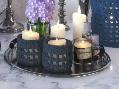 A set of candles 3D model