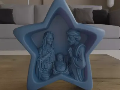 Elegant Christmas Nativity Scene STL 3D Model 3D print model