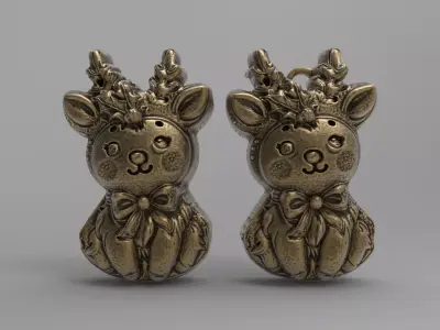 christmas cute deer cookies 3D print model