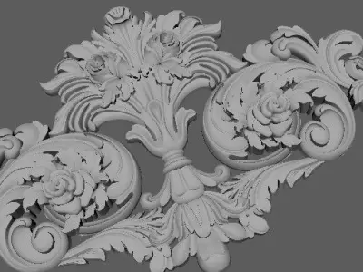 Central decor ornament for furniture 3D model 971
