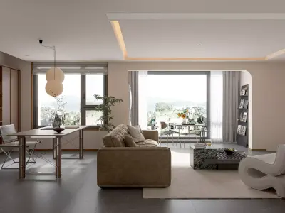 Modern living room 3D model  3D model