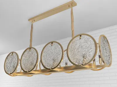 candela gold and glass chandelier 3D model