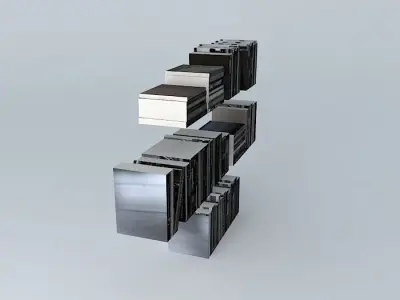 Books bookshelf made of 3D model