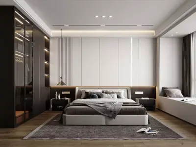 Modern Master Bedroom Free 3D model