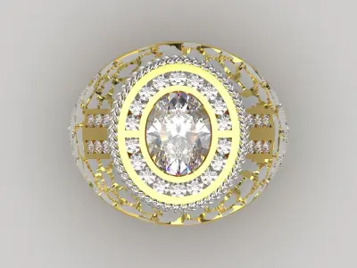 luxury man gold ring mr0176 3D print model