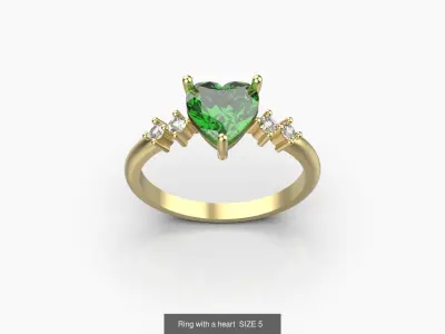 Ring with a heart 5-8 SIZE US 3D Model Pack