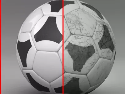 Soccerball black white tri Low-poly 3D model