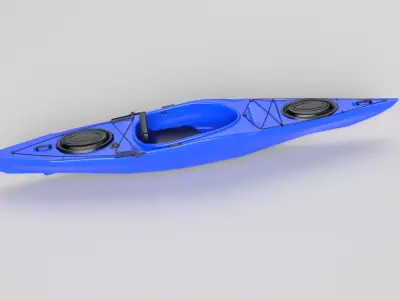Blue Kayak 3D model