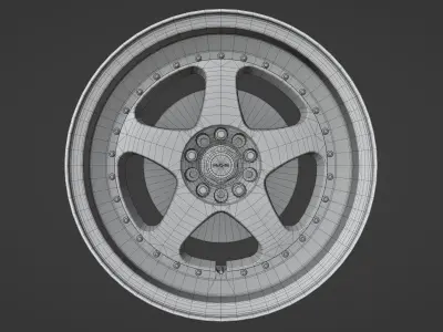 Rays Nismo LMGT2 - 3 Piece Wheels - Game Ready Low-poly 3D model