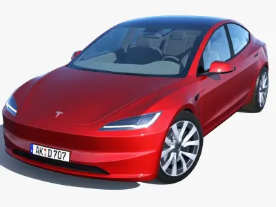 2023 Tesla Model3 Low-poly 3D model