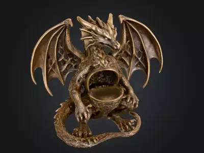 Woven Dragon Guardian Low-poly 3D model