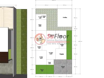 House 10x18m code 518 - Sketchup 3D model 3D model 3D model
