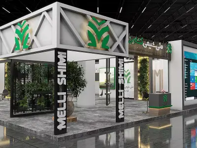 Modern exhibition booth 01 3D model