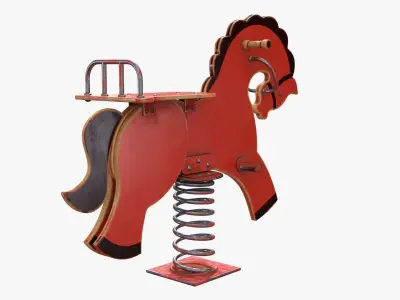 Spring rocking horse 3D model
