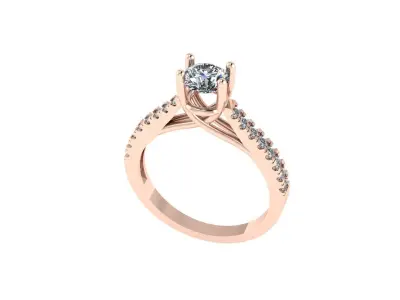 Women diamond ring 3d render 3D print model order