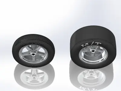 Set of wheels Summit Warrior RT for scale model dragster 3D print model