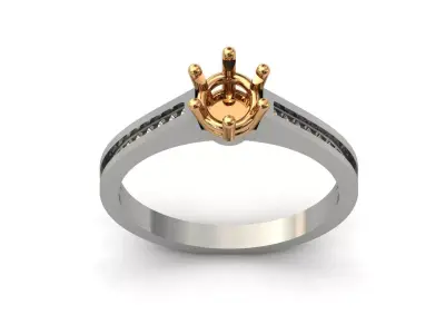 Solitaire Engagement Ring Diamond Women Ring Stone 3D print STL 3D print model