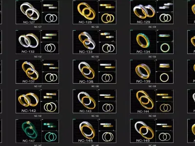 wedding ring couple ring 6  3D print model