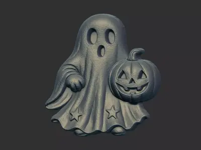ghost with pumpkin cnc model 3D print model