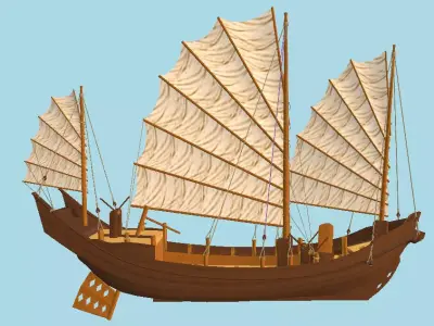 Boat model racing car 3D model