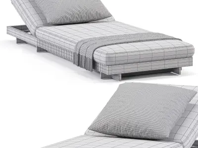  Caicos Teak Chaise 3D model