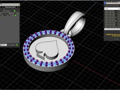 Card spades pendant model 609 3D print model