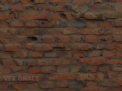 Red Brick Wall 004 3D model