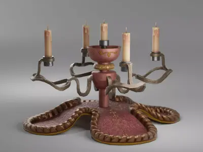 Decorative Dining Candle - PBR Game Ready Baked Low-poly 3D model