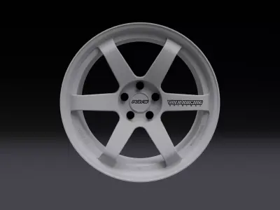 Volk Rays TE37 Car Rim Low-poly 3D model