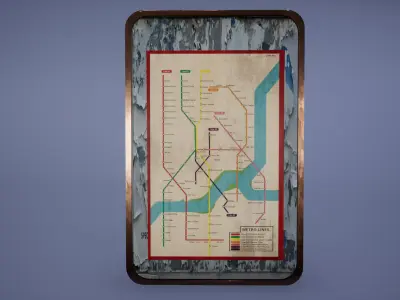 Metro Boards Low Poly Game Ready Low-poly 3D model